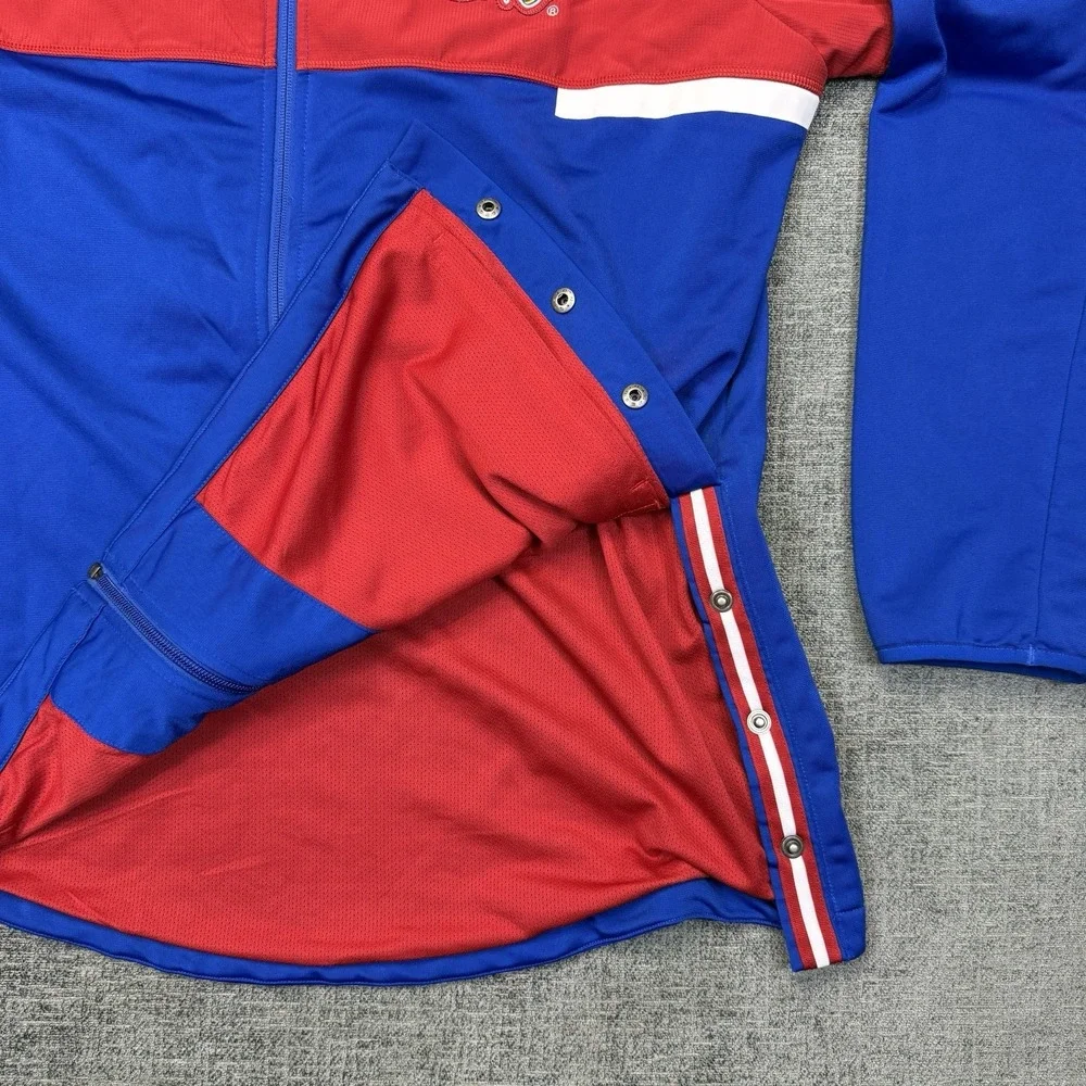 Adidas Kansas Jayhawks Jacket Men's XL Red Blue Full Zip Sideline Snap Warm Up